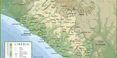 Dibuixar el mapa físic de Libèria