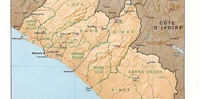 Dibuixar el relleu mapa de Libèria